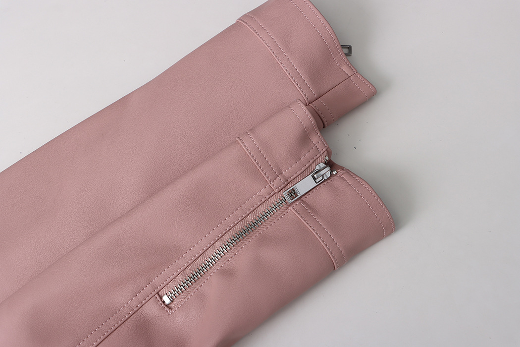 司南 时髦斜门襟拉链设计感 超模机车风皮衣夹克外套高级 SN4227详情65