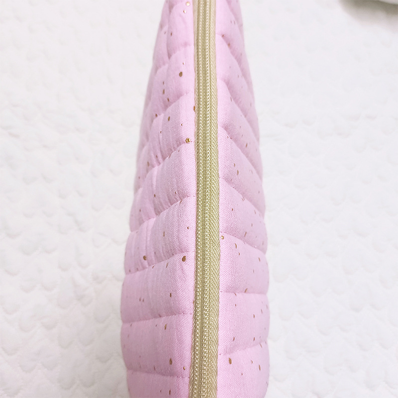 跨境新款两件套字母化妆包时尚清新收纳袋绗缝条纹洗漱包旅行包包详情9