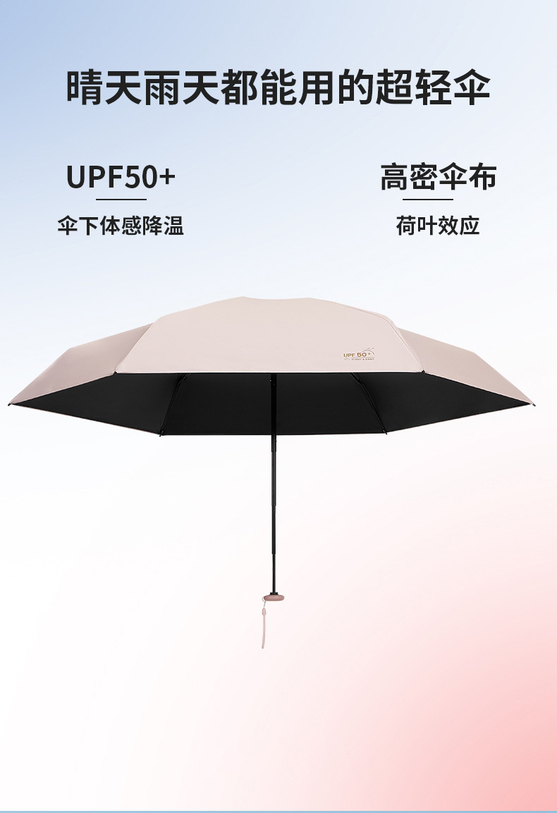 超轻羽毛伞五折迷你伞黑胶防晒伞防紫外线遮阳伞晴雨两用太阳伞详情12