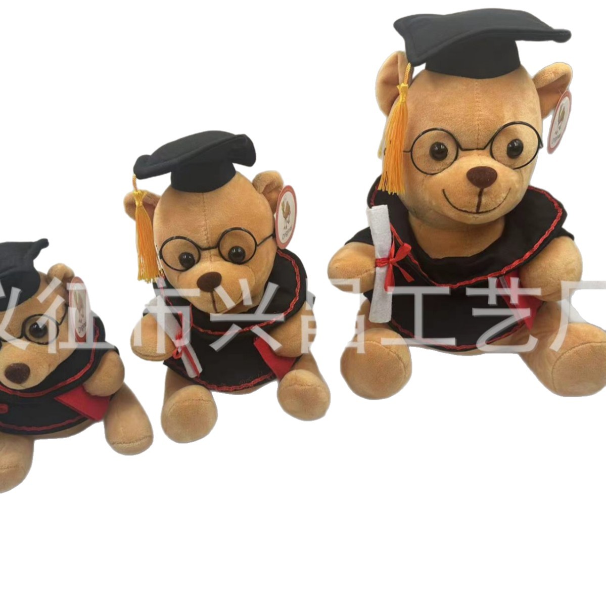 博士熊毛绒玩具毕业礼物眼镜熊公仔批发毕业季学生玩偶可爱抱枕款详情4