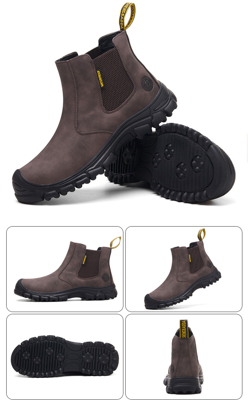 Cross-border new products: Four-season one-foot anti-crush safety shoes, lightweight shock-absorbing safety shoes, steel toe cap, wear-resistant welding shoes, flash pic 8