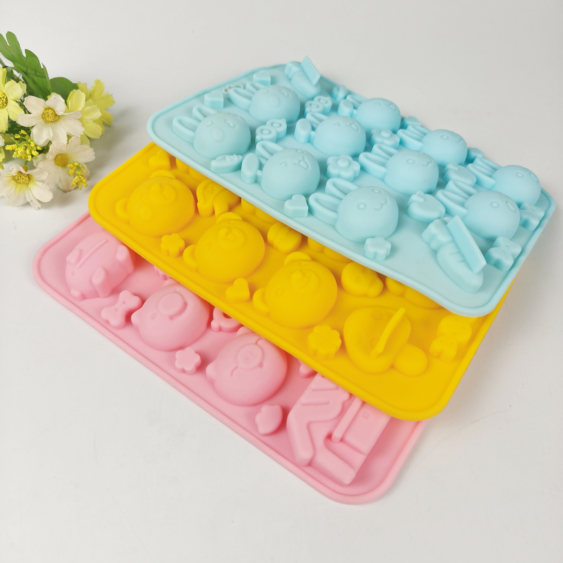 9 líneas de diferentes flores y hierbas forma de silicona de grado alimenticio molde de chocolate caramelo gelatina molde de polvo fresco molde de jabón artesanal DIY pic 20