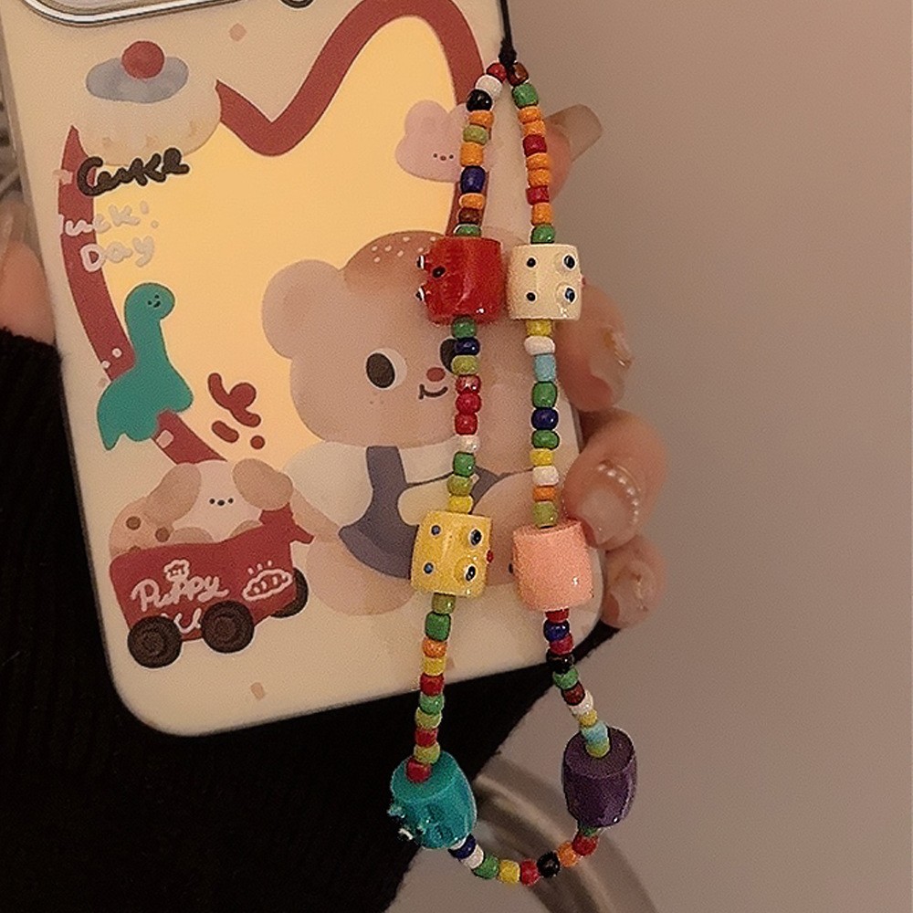 彩色链条手机壳挂绳适用苹果/华为便携手腕带绳个性ins多巴胺挂件详情11