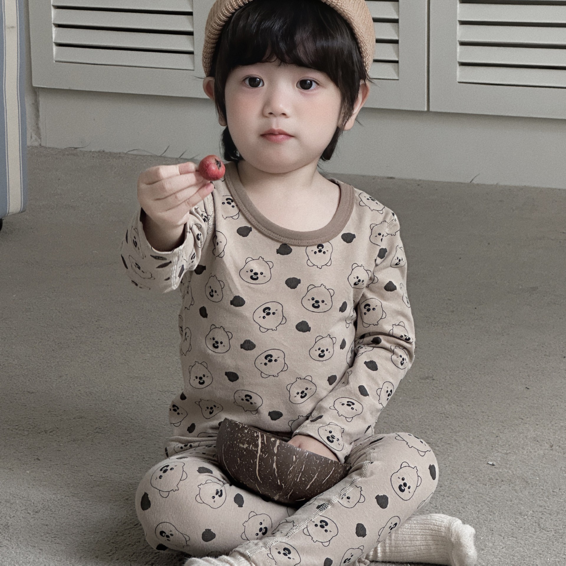 A类纯棉男女童宝宝秋季家居服内衣套装韩版无感印花睡衣秋衣秋裤详情1