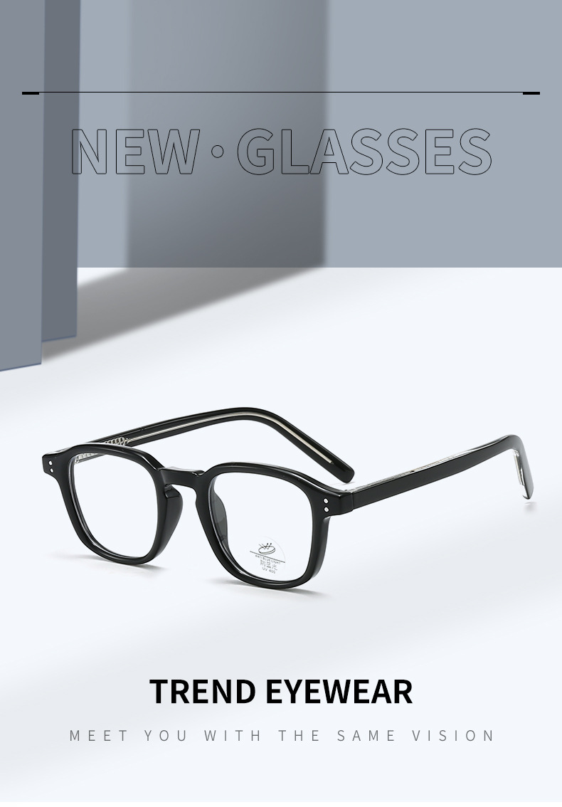 跨境i潮ns风TR90眼镜插芯脚超轻防蓝光平光眼镜可配近视眼镜框架详情3