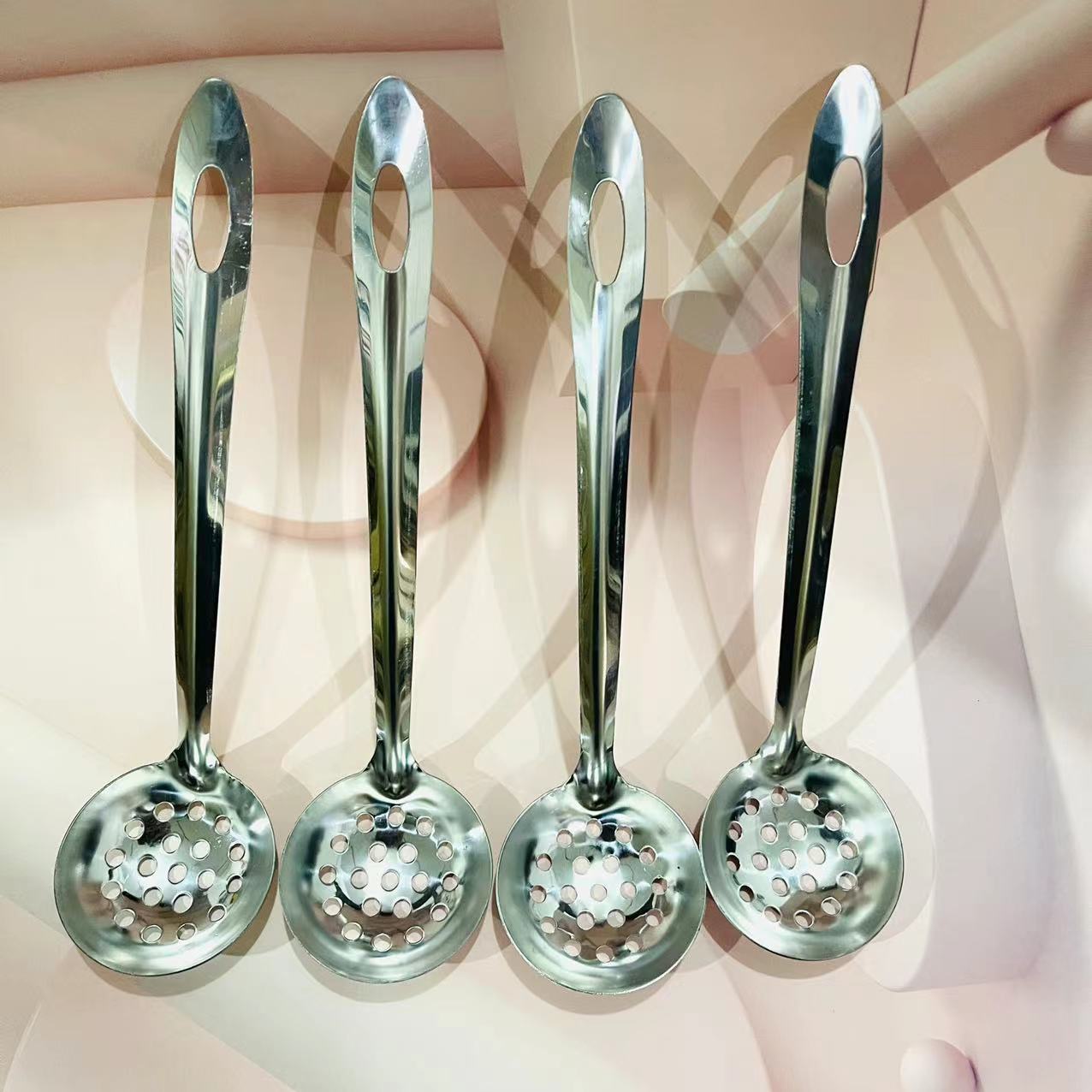 【 Zone 2-10 】6 cm non-magnetic colander 10/ bundle 1000/ piece 6 cm non-magnetic colander stainless steel spoon Household long-handled hot pot spoon spoon colander set pic 3