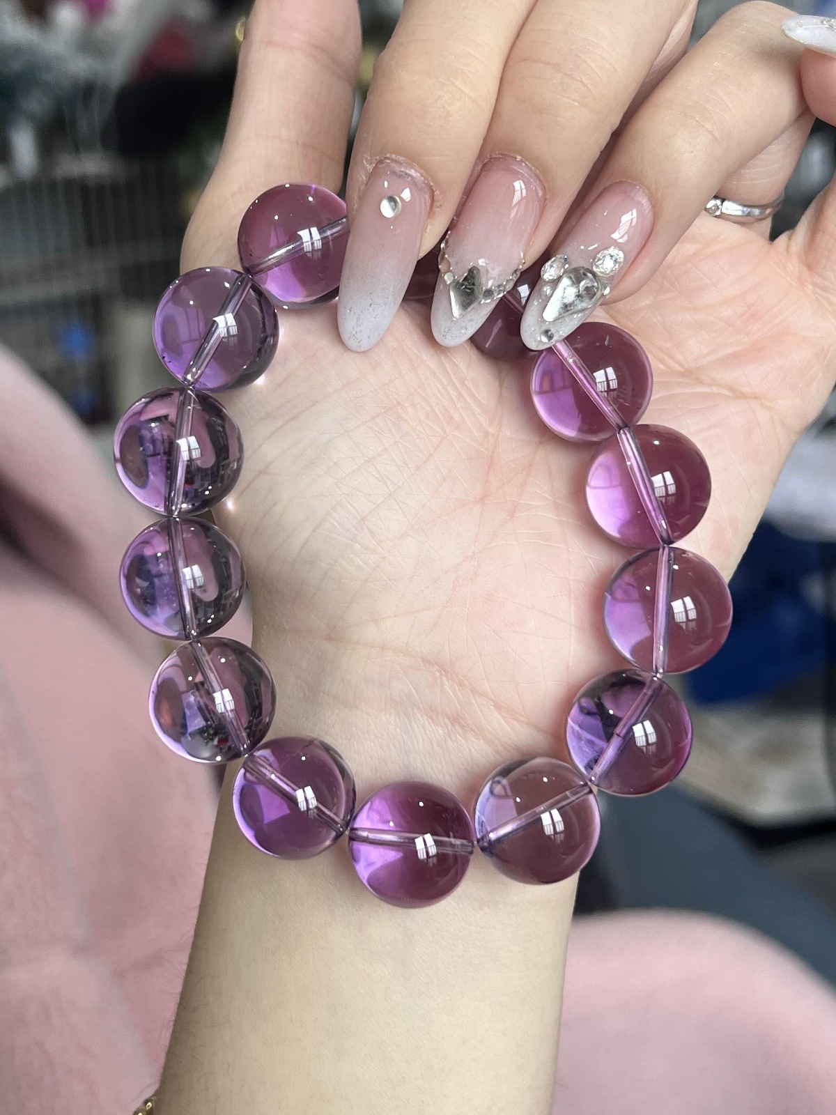 毕业收藏级全净体天然巴西紫水晶手链女高品质冰透梦幻紫水晶手饰详情6