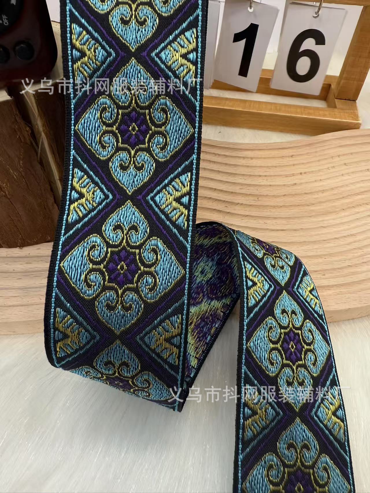2cm-5cm Ethnic-style jacquard embroidery webbing, diy home textiles, performance costumes, decorative accessories, gift box packaging wholesale pic 10