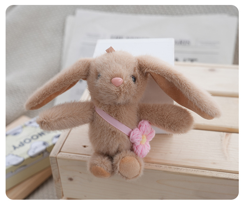 Cute little rabbit pendants, cute bags, plush decorations, toy dolls, keychains, trendy schoolbags, dolls, figurines, wholesale pic 9