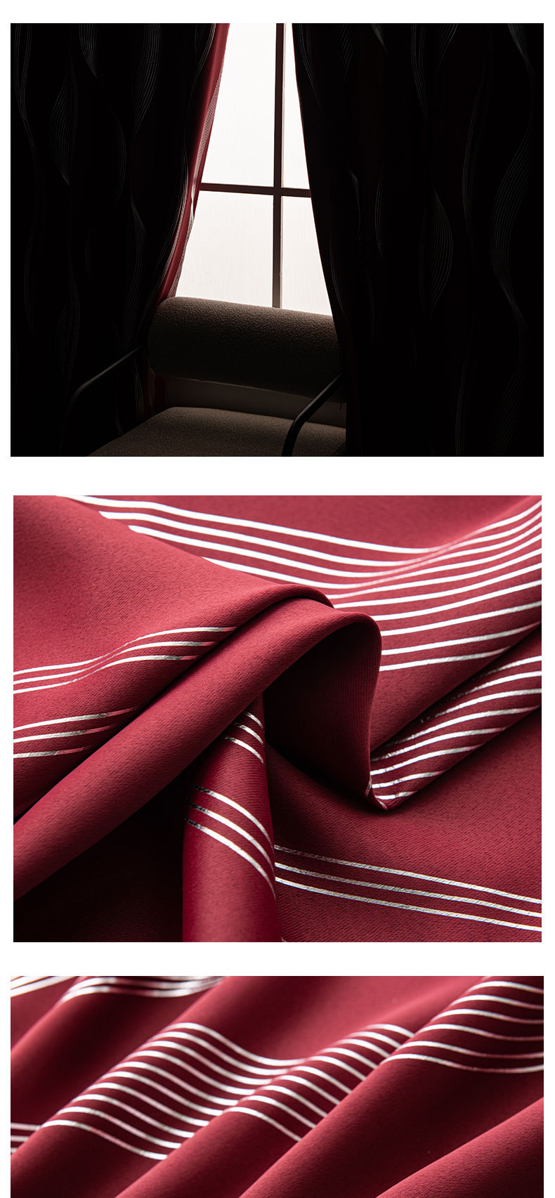 Cross-border Amazon bestseller solid color blackout curtains for heat insulation and sun protection, exclusively for export curtains finished product wholesale pic 9