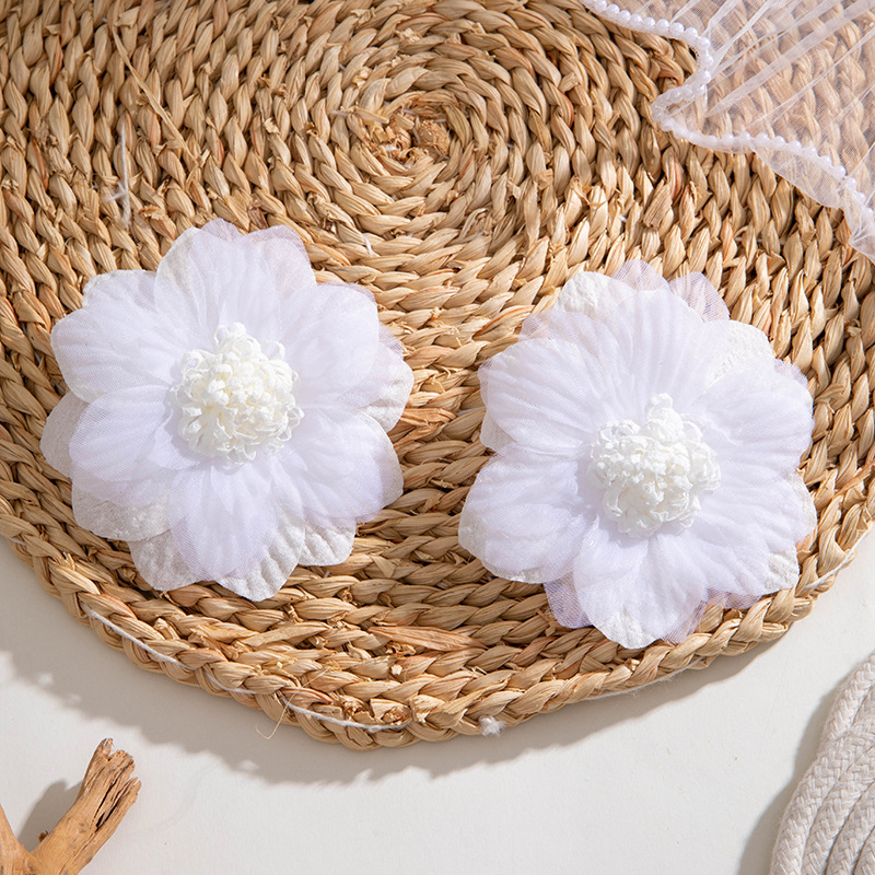 欧美跨境新款饰品 韩式蓬松大花朵耳环 高级绒布蕾丝多色耳饰套装详情20