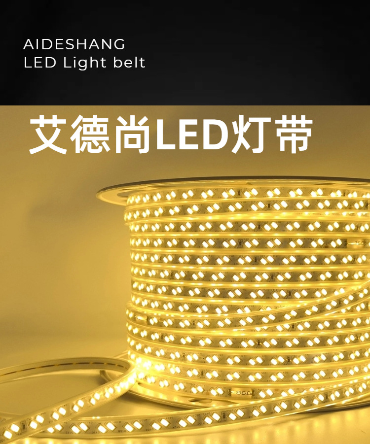 led高压220v5730双排120珠高亮户外防水家装照明工程灯带软灯条详情1