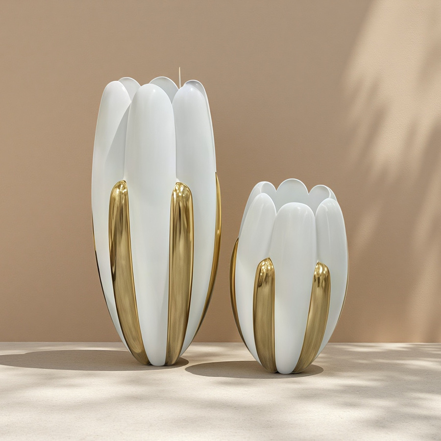 A new simple and elegant fiberglass floor-standing ceramic vase, an expensive soft decoration item for office rooms pic 12