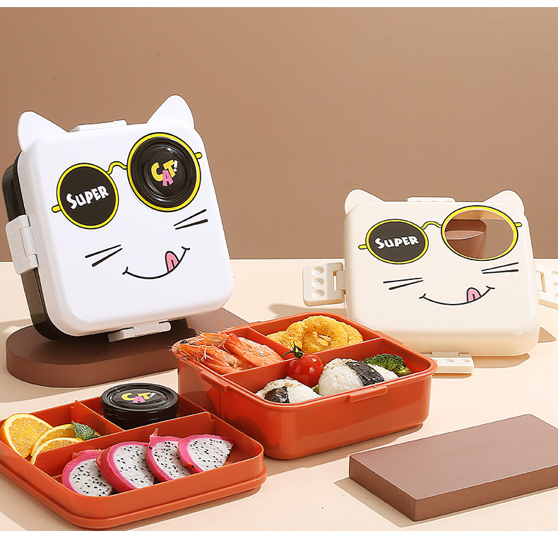 Japanese-style lunch box, ins style cross-border student version lunch box, easy to clean, microwave oven heating lunch box with lid, office worker pic 13