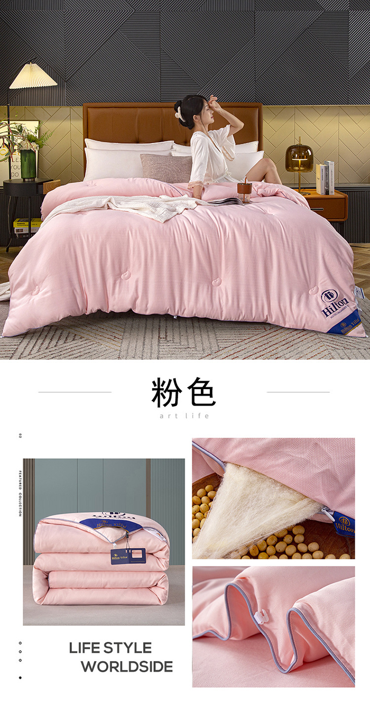 Hilton soybean quilt, Class a soybean fiber quilt, spring and autumn quilt, thickened winter quilt core, hotel gift cotton quilt wholesale pic 21