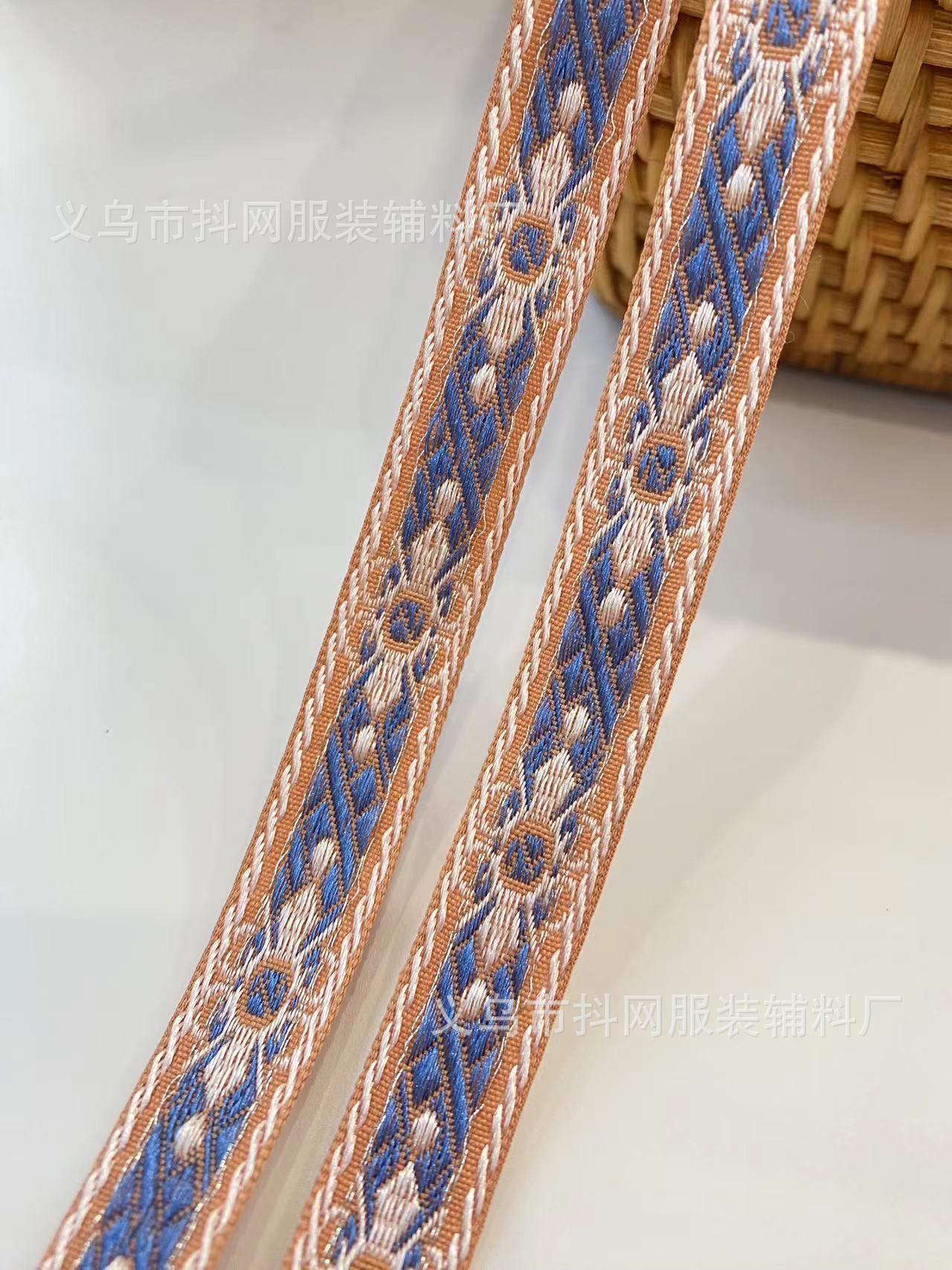 1.5cm handmade DIY bow, ethnic style jacquard embroidery, ribbon, hair accessory, headwear, edge strap, gift box, packaging strap pic 8