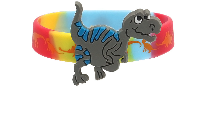 2025新款亚马逊恐龙硅胶手环卡通手饰 侏罗纪恐龙世界手腕带现货详情9