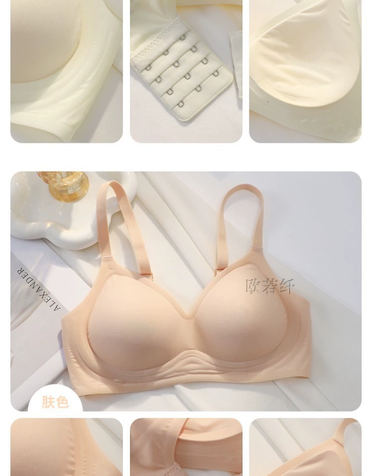 漫画胸内衣女小胸聚拢夏季薄款聚拢软支撑无钢圈一片式无痕文胸罩详情26