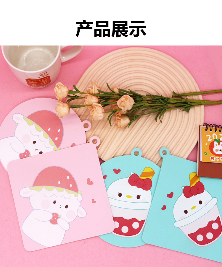 Customizable silicone heat-insulating coasters factory direct sales, new heat-resistant coasters, cartoon coasters, creative anti-slip household cups pic 14