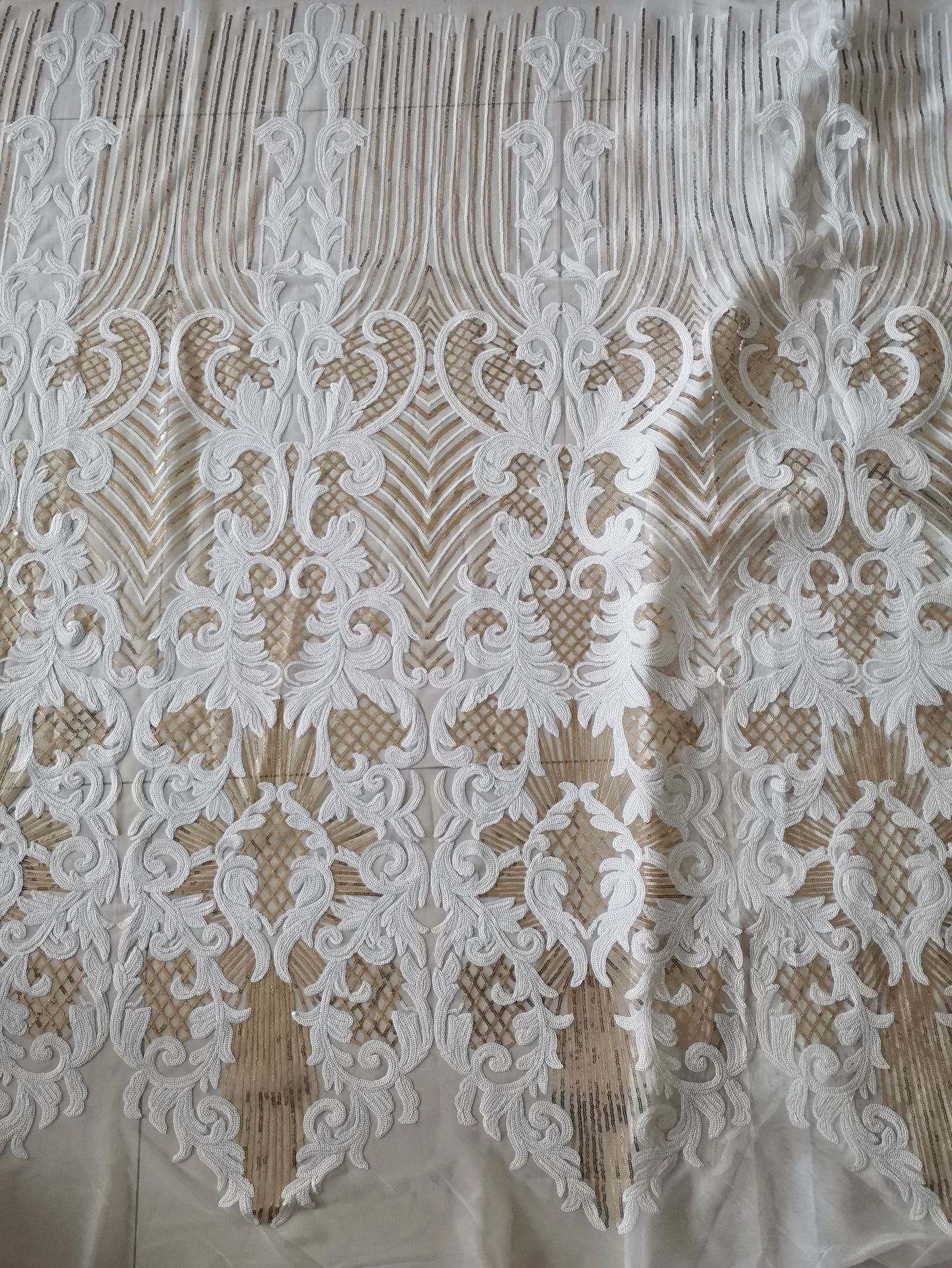 新款非洲亮片蕾丝花边网布面料派对礼服民族风服装辅料laceJX756详情60