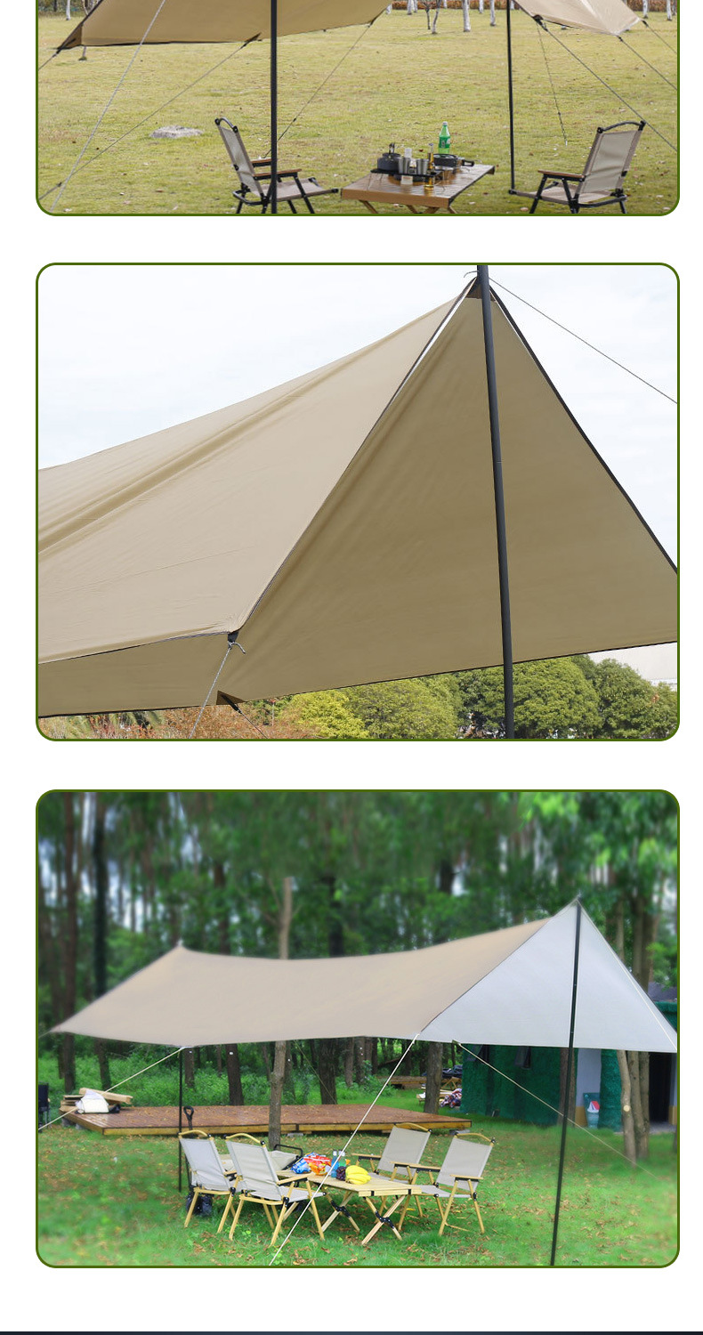 户外露营天幕帐篷印logo印字遮阳黑胶防晒天幕涂银便野营凉棚批发详情9