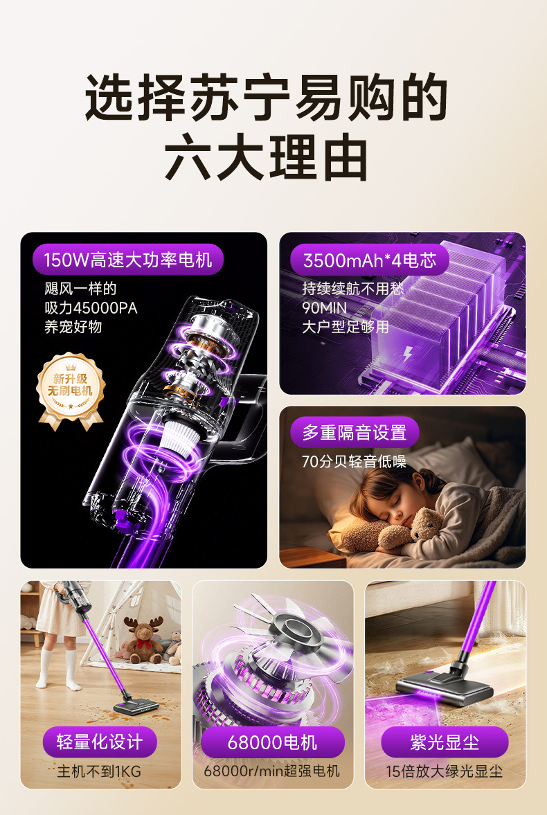 除螨仪家用手持款吸尘器二合一车载宿舍紫外线杀菌无线吸尘器详情11
