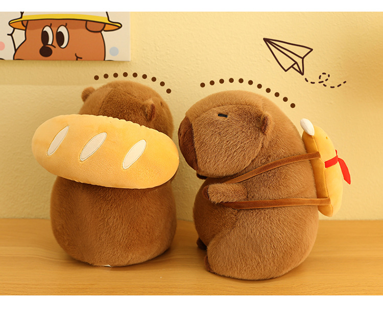 外贸新品卡皮巴拉公仔卡通烘焙系列水豚毛绒玩具抱枕娃娃机兑换品详情31