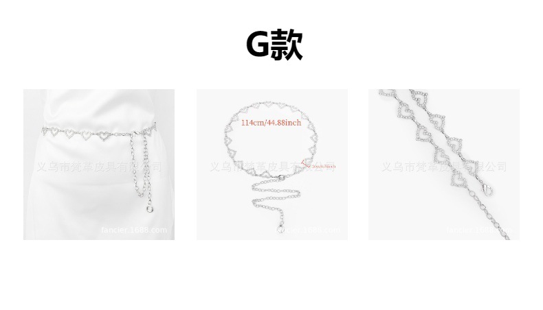 跨境欧美镶嵌大宝石水钻腰链女时尚休闲典雅波西米亚风连衣裙配饰详情7