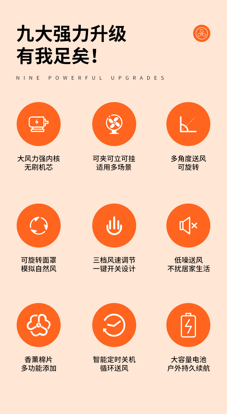 2023 New USB Aroma diffuser with Timed clip fan for student dormitories, portable office fan for student dormitories pic 2