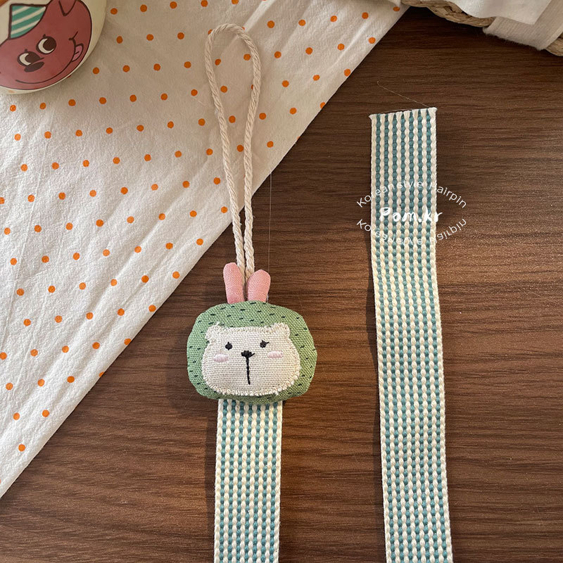 新款韩版卡通布艺收纳袋兔兔小熊发夹收纳神器可爱少女房间装饰物详情13