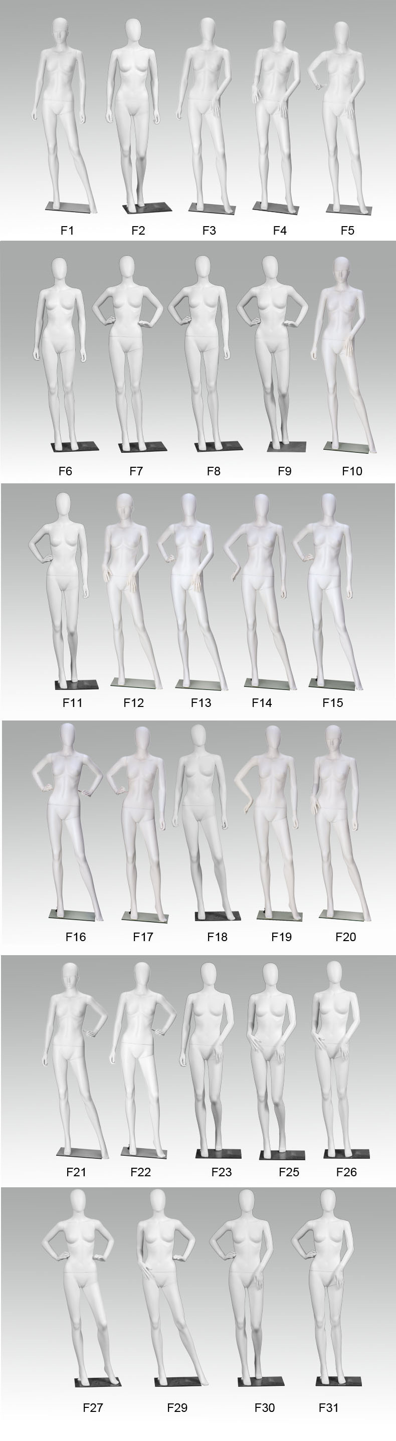 塑料模特白色人体模特女全身模特服装模特道具假人模特橱窗展示架详情5