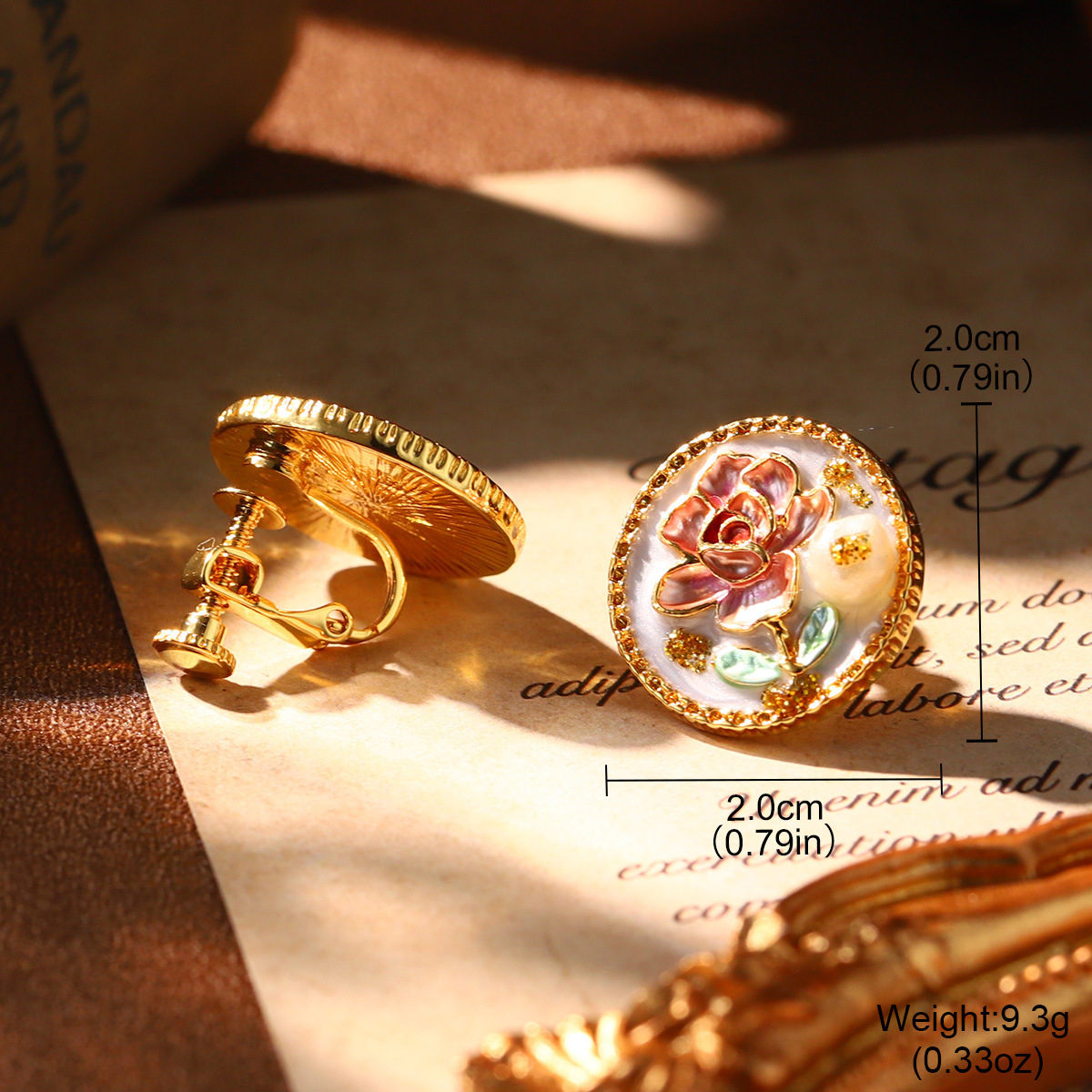 莫奈油画耳环天然珍珠珐琅耳饰法式宫廷风高级感耳夹批发小众饰品详情34