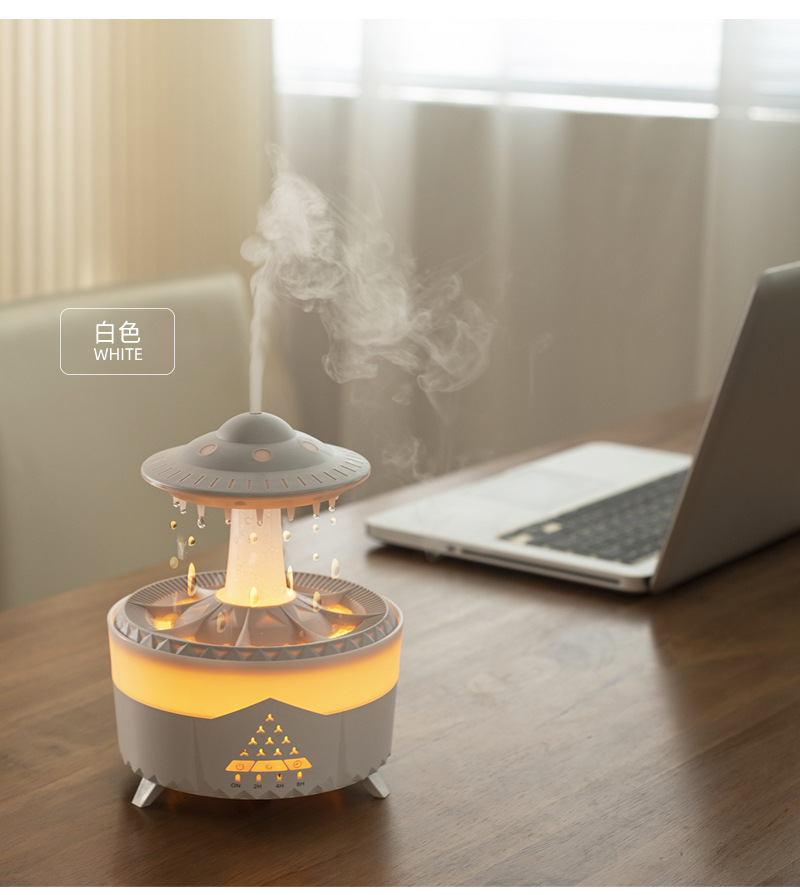 Cross-border new water drop aroma diffuser, humidifier, home thick fog volume, desktop silent remote control essential oil diffuser pic 21