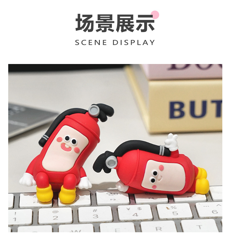 创意趴趴卡通消消火灭火器先生办公室可爱萌粒电脑屏幕桌面小摆件详情10