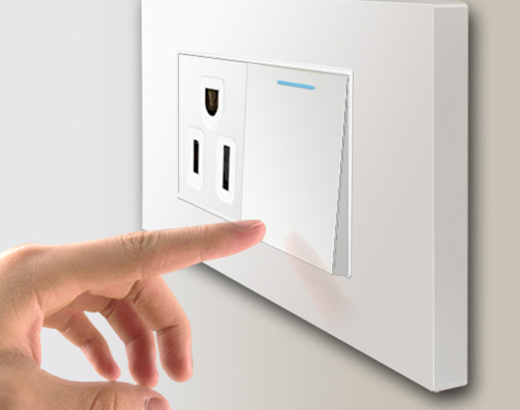 American standard socket 15A, Taiwan 110V, American standard switch panel with USB wall power supply, household white American panel pic 14