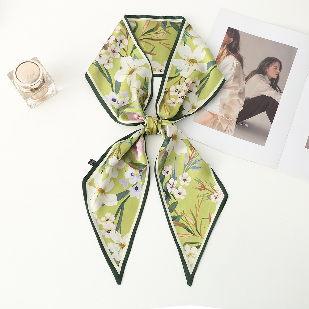 韩国百搭懒人小领巾长条细窄薄款春夏秋季洋气发带围巾服装配饰详情1