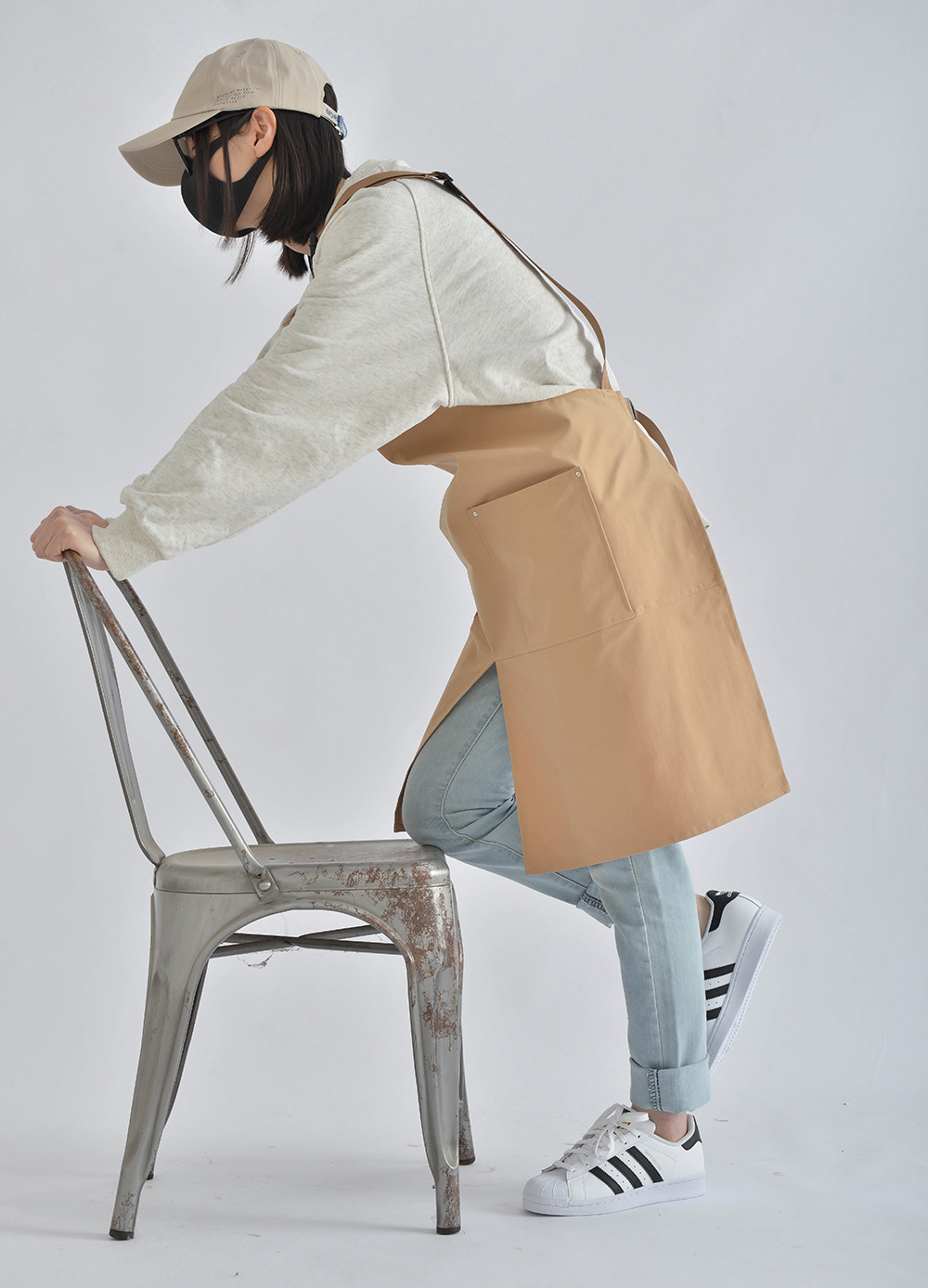 外贸工厂韩日防水式咖啡餐厅帆布围裙罩衣工作服围兜纯棉厨房制服详情19