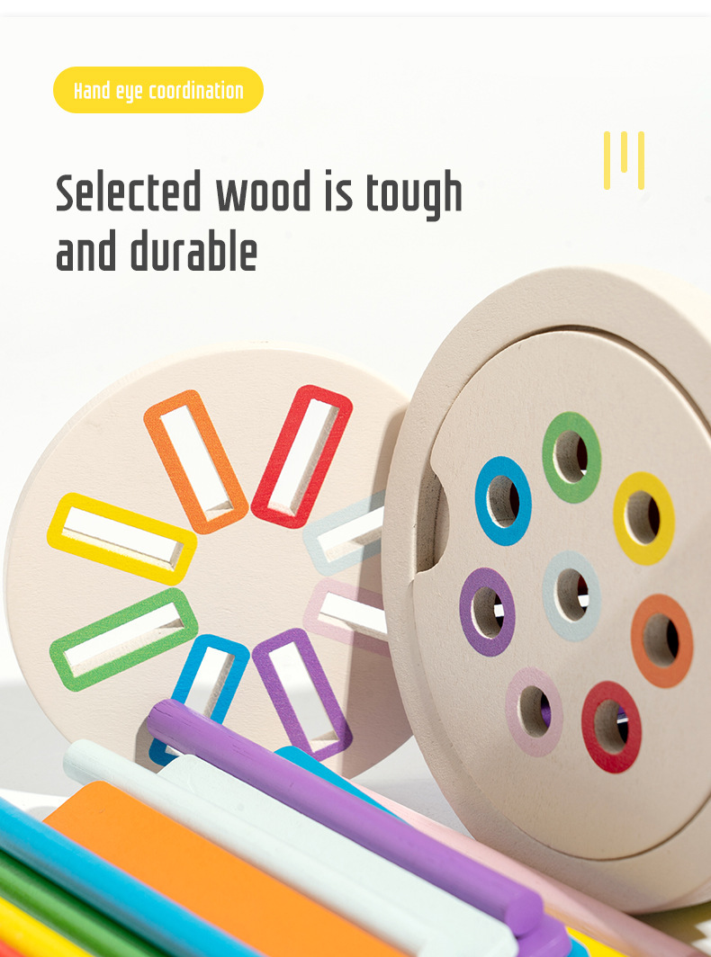 威威虎颜色分类游戏桶幼儿童0-3岁蒙氏早教认知教具益智木制玩具详情8