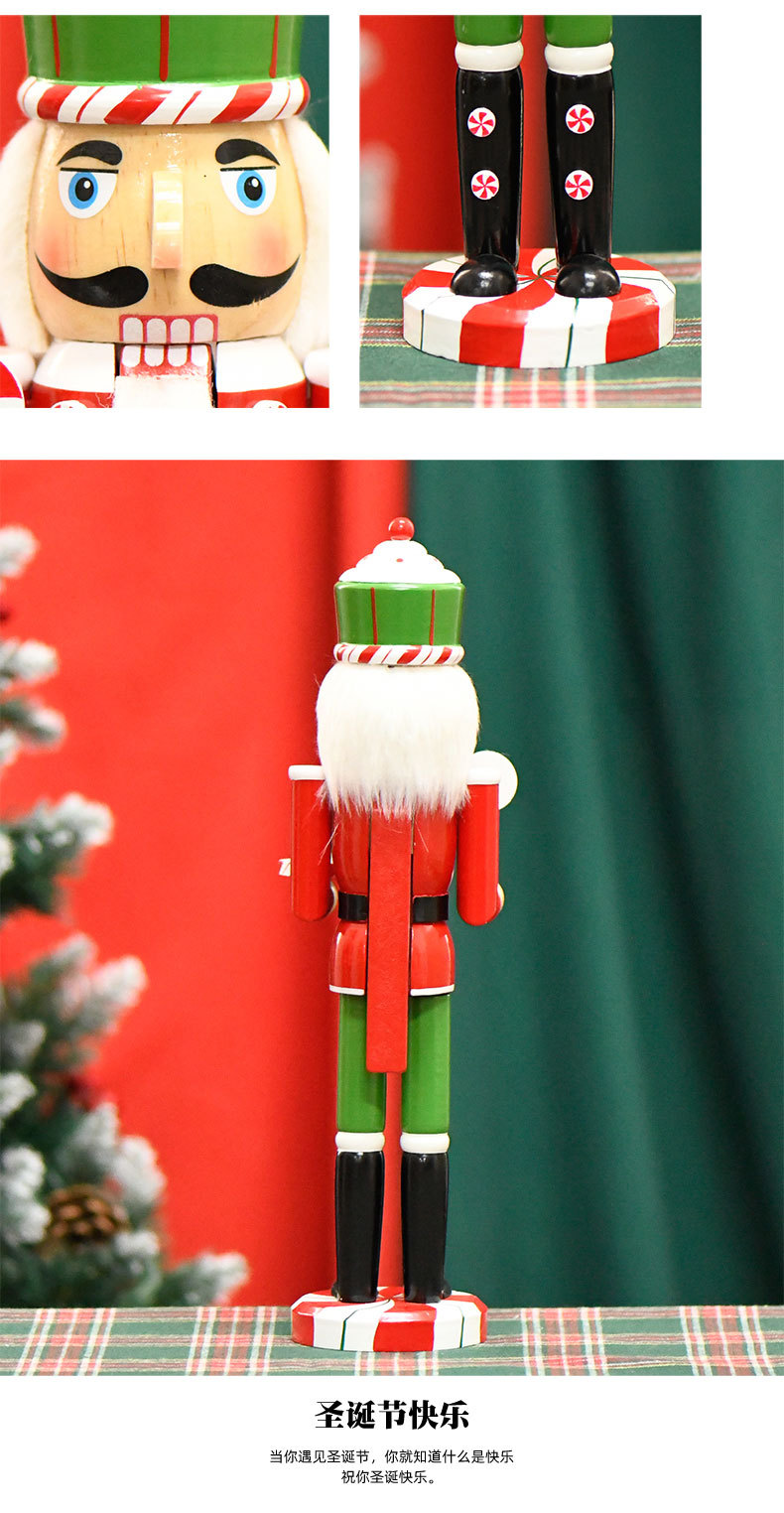 New product in stock: 38cm red body, green cap, gingerbread man, Nutcracker, Christmas decorative item, professional series pic 4