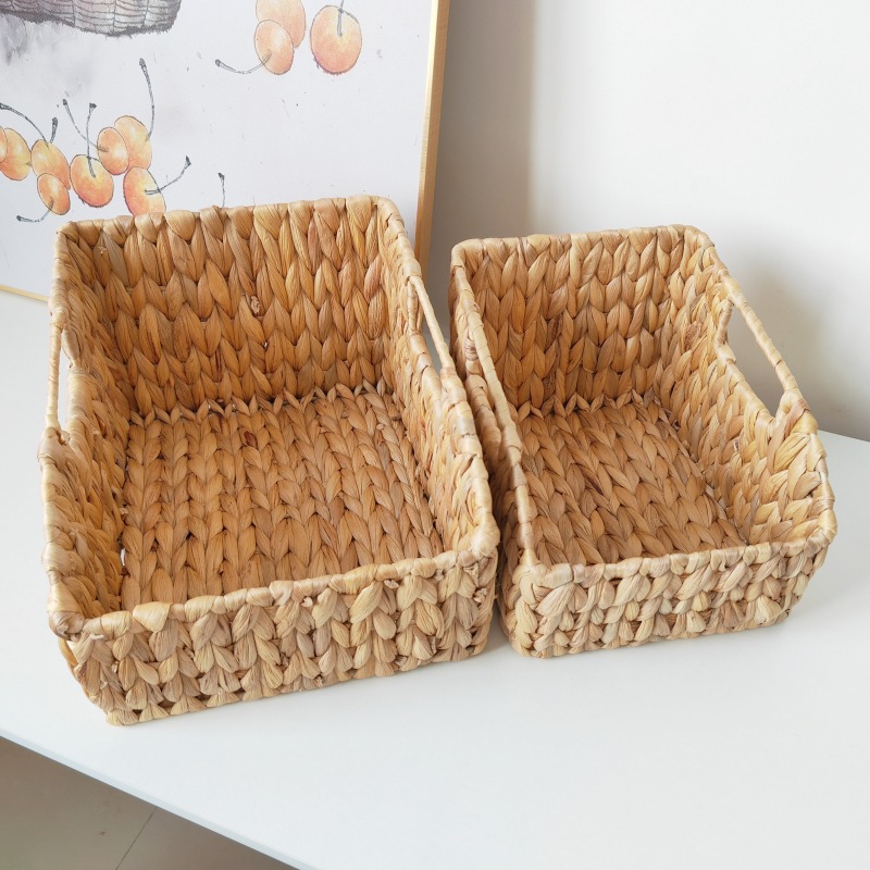 角落分层水葫芦草编收纳箱编织杂物收纳篮储物筐海草零食展示篮子详情9