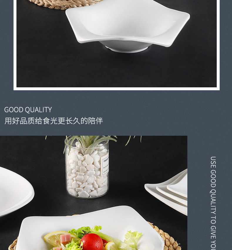 Melamine plates, porcelain, hotel tableware, restaurant cold dish plates, triangular irregular-shaped plates, restaurant stir-frying plates, commercial use pic 13