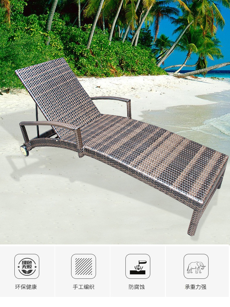户外休闲露天泳池沙滩椅别墅庭院阳台午休躺床躺椅酒店折叠沙发床详情11