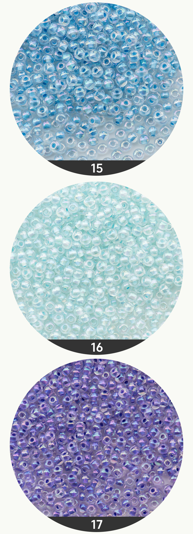 FGB千色玻璃米珠3mm染心幻彩圆珠diy饰品配件串珠手链散珠混珠详情8