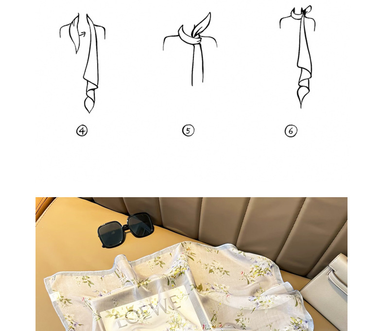 薄款丝巾70*70真丝雪纺丝巾碎花 100%桑蚕丝围巾女绑包小方巾批发详情9