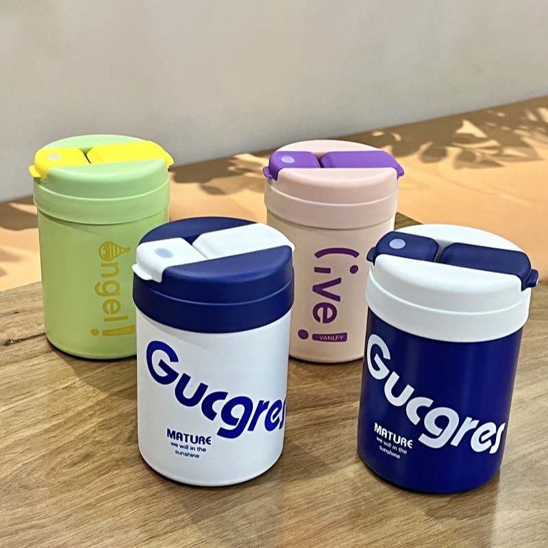 New 304 stainless steel ton-ton cup, outdoor portable double-drinking straw cup, double-layer vacuum, high appearance level insulated cup pic 29