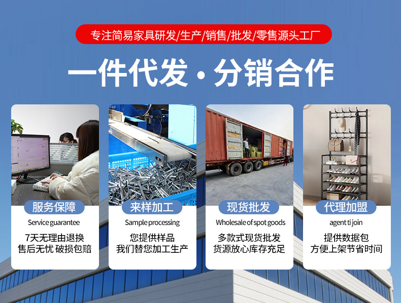 鞋架门口一件起批多层家用入门折叠学生宿舍跨境工厂置物架子鞋柜详情4