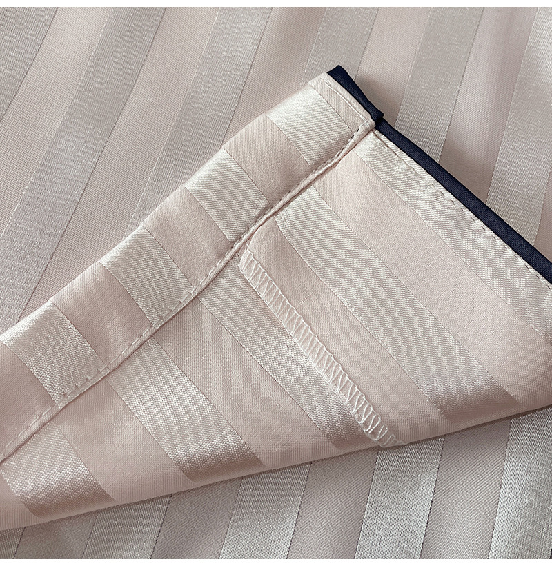 The new Spring/Summer 2024 shiny striped home wear, ice silk pajamas for women and ж a м a set are in stock pic 4