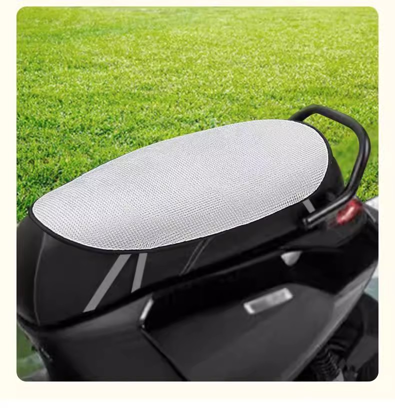 夏季防晒电动车坐垫套反光铝箔遮阳防水防晒可翻转翻翻垫工厂批发详情9