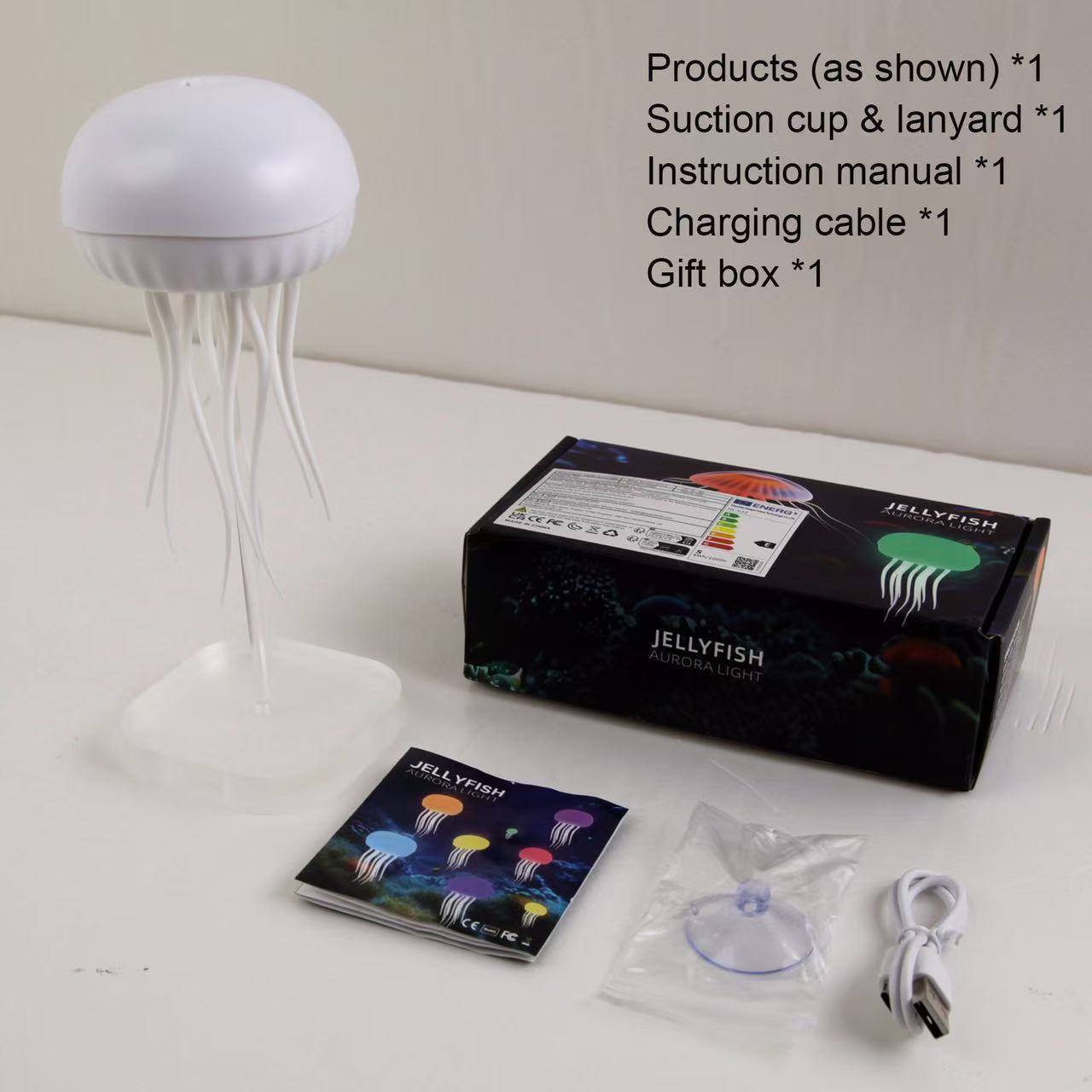 New jellyfish light, gradient floating light, sensing atmosphere night light, creative and novel decorative desktop light, voice-controlled pic 3