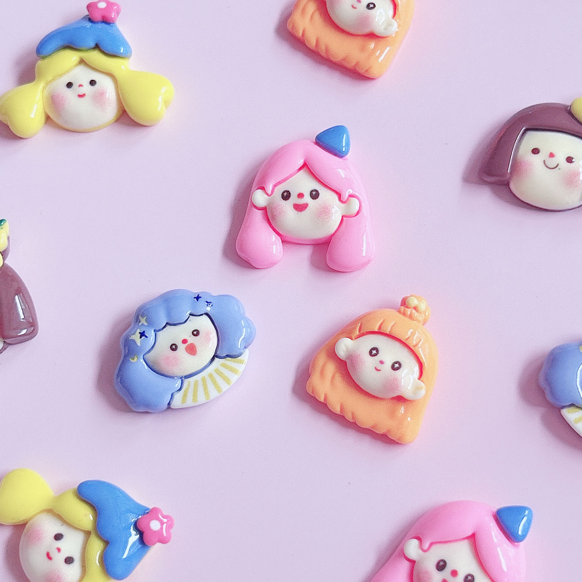 Design illustration, doll head decoration accessories, diy hair ornaments, pendants, accessories, handcrafted creative material stickers pic 11